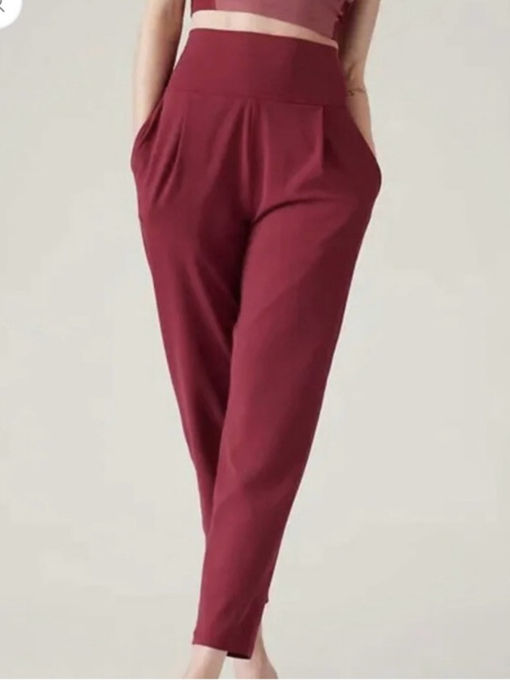 Athleta Elation High Waisted Athletic Pants Coffeberry/Red Size XS